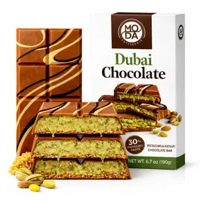 Dubai Chocolate Bar with Pistachio and Cruncy Kadaifi | Viral Dubai Chocolate | Milk Chocolate - Pistachio Premium 3.35 oz (95g)