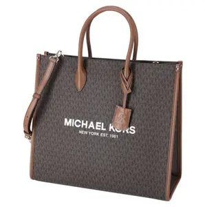 Pre-owned MICHAEL KORS PVC Tote Bags Mirella Large Tote Crossbody Bag Brown MK Signature