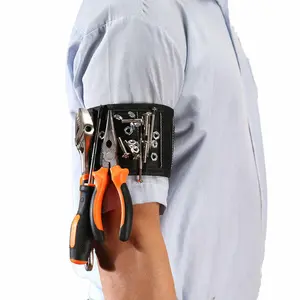 Magnetic Wristband Tool Holder with Pocket Belt - Durable 1680D Polyester, Adjustable Design, Ideal for Crafts, DIY Projects, and More