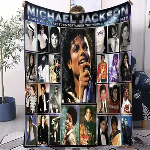 MJ King of Pop Michael Jackson Super Soft high Blanket Sofa Office Travel Nap Comfort Leisure Camp Travel Blanket Birthday Gift