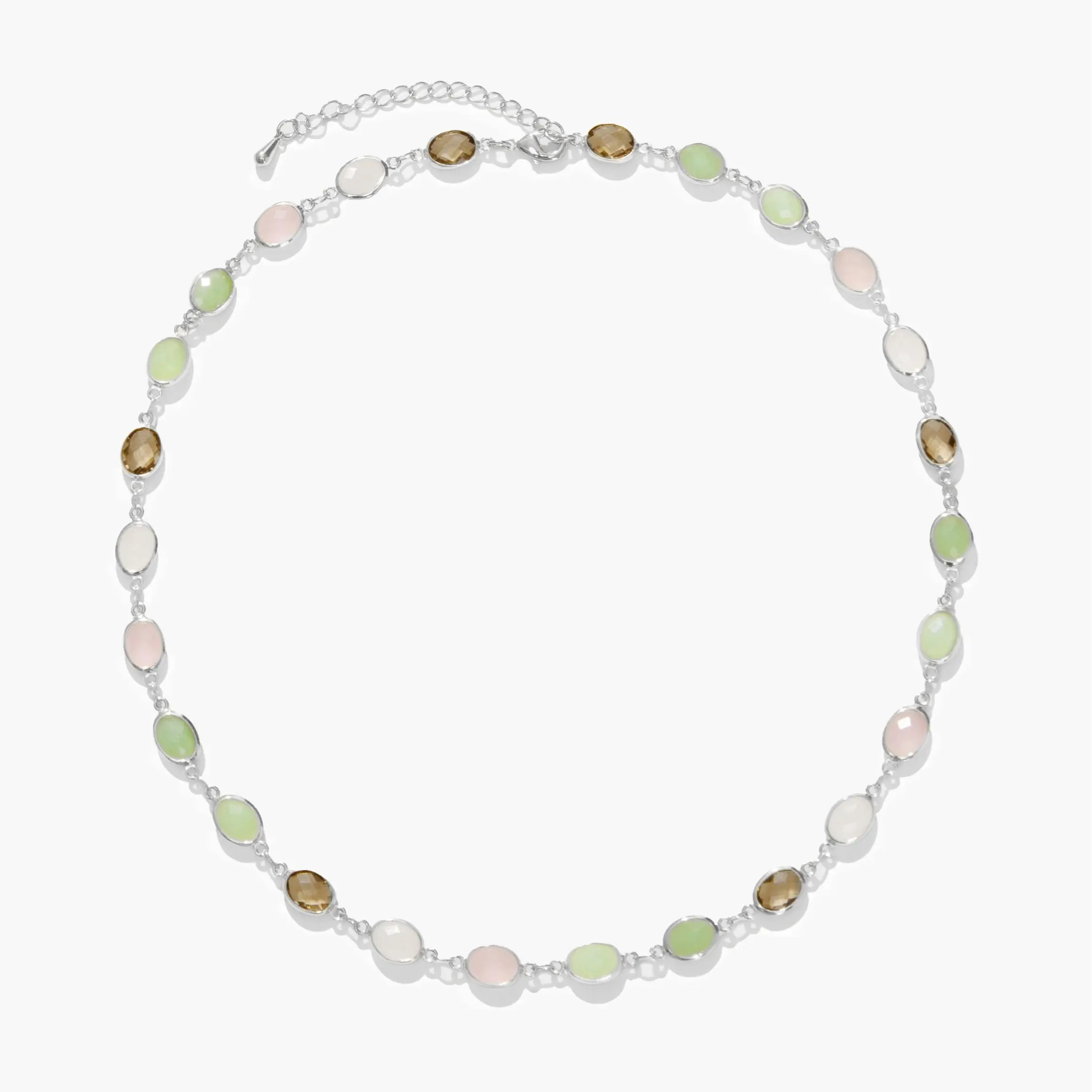 en route Whimsical Romance Stone Necklace in Silver, Elegant Morandi-inspired Jewelry, Versatile Everyday Piece for Casual Outfits, Layering or Set Styling