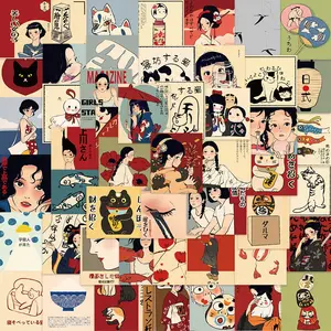50pcs Spring Day Stickers Set, Japanese Style DIY Wall Decals, Perfect for Notebooks & Luggage Decorations, Non-Toxic Adhesive