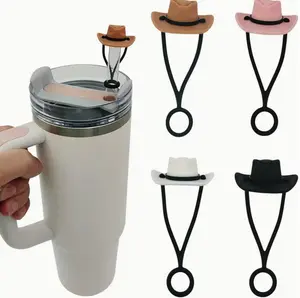 Cowboy Hat Straw Cover for Stanley Cups, Tumbler Cup Straw Cover, Cute Gifts for Her, Straw Lid