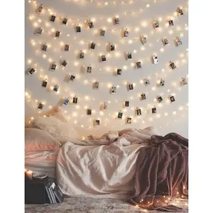 17Ft 50 LED Fairy String Lights with Clear Clips - Perfect for Dorm, Bedroom, Wedding Decor