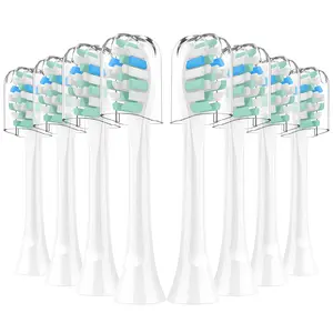 Replacement Brush Head for Philips Sonicare Electric Toothbrush, Compatible with Sonicare Click-On Handle, Effective Cleaning, Medium-Soft DuPont Bristles, 8 Pack, White