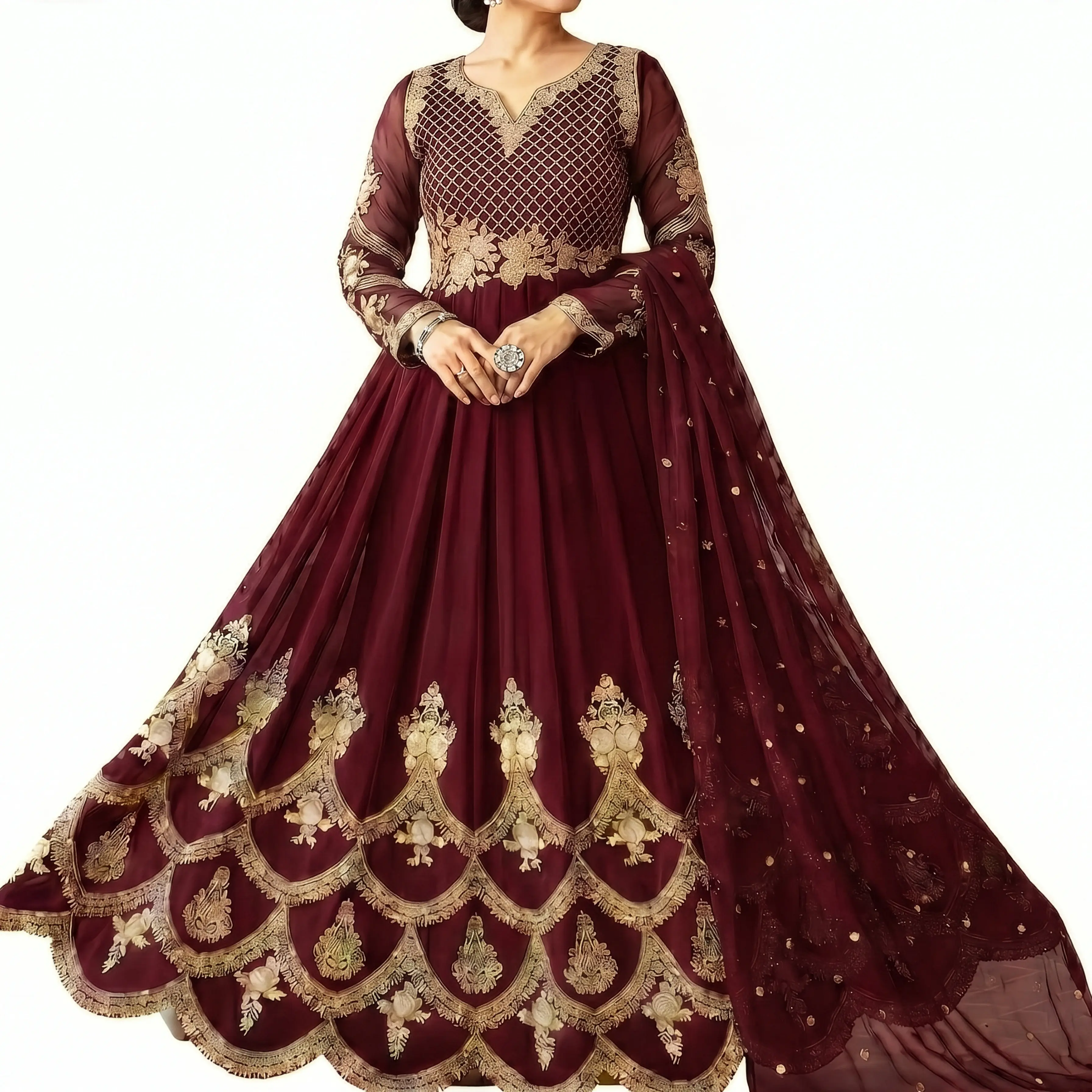 Afghani dress for Women Pakistani clothes for women2026 New Design Eid Costume Womenswear Black Embroidered Anarkali casual wear for women