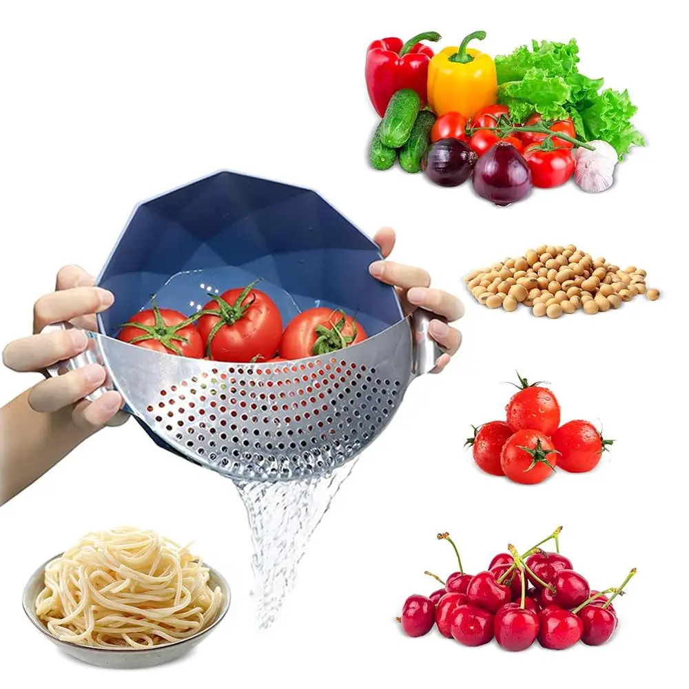 Pan Strainer with Handle, Kitchen Colander, Strainers for kitchen, Stainless Steel Pot Side Filter, Fried Food Draining Rack, Drainer for Spaghetti, Dishwasher Safe, Kitchen Utensils & Gadgets, RV Kitchen Accessories