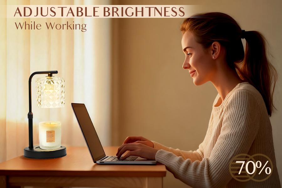 2 Packs Candle Warmer Lamp, with 4 Bulbs,Height Adjustable with Timer, Dimmable,Unique Glass of the Electric Candle Lamp for Home & Bedroom Decor,Valentine's Day Gift