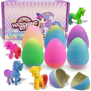 6 Pack Dinosaur & Unicorn Hatching Surprise Eggs, Dinosaur Eggs Set, Dinosaur Unicorn Toys for Boys Girls, Children's Day Birthday Gifts, Summer Outdoor Play, Birthday Party Favors for Kids Summer Gift