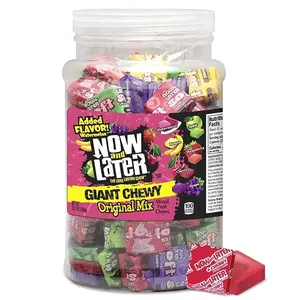 Now and Later Giant Chewy Original Mix Candy, Mixed Fruit Chew Candy, 38 Ounce Tub