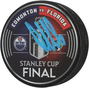 Aleksander Barkov Florida Panthers Autographed 2025 Stanley Cup Final Dueling Matchup Hockey Puck - Fanatics Authentic Certified