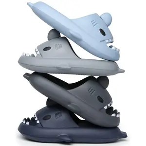 Men's and Women's Shark Slides Cloud Slippers Summer Novelty Open Toe Slide Sandals Anti-Slip Beach Pool Shower Shoes with Cushioned Thick Sole