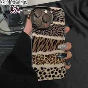 This luxurious brown leopard print Y2K phone case is compatible with iPhone 11/12/13/14/15/16/17/X/XS/XS Max/XR/7P/8P. It's the perfect holiday gift for friends, family, and yourself.