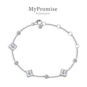 S925 3.5ct Elegant Lily Bulb Leaf Clover Bloom Adjustable Bracelet Moissanite Bracelet Jewelry Engagement Wedding Anniversary Perfect Gifts