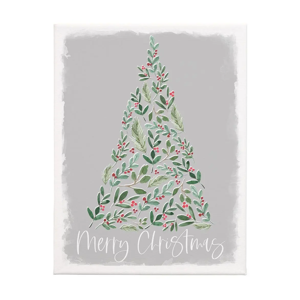 Sincere Surroundings 17" Merry Holly Tree Wrapped Canvas