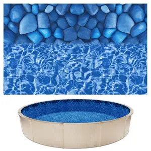 VEVOR 27ft Pool Liner, Round UniBead Swimming Pool Liner for 52 in Wall Height, Premium Vinyl, Easy Install with Leak-Proof Patches, Designed for Steel Sided Above-Ground,Outdoor, Boulder Swirl