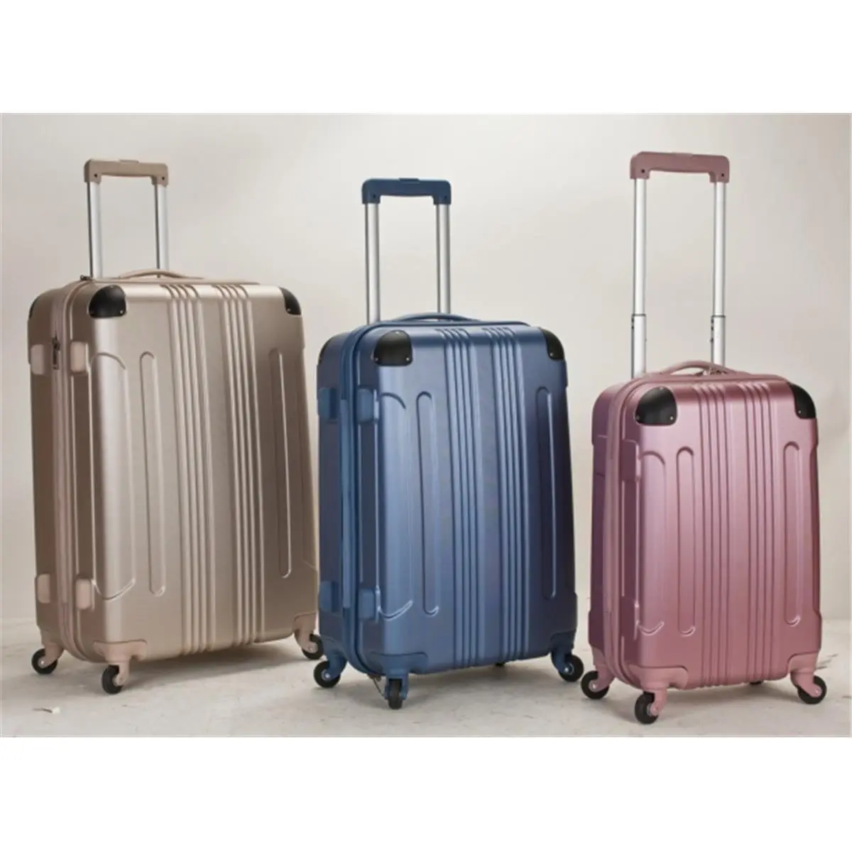 212 MAIN 3-Piece Upright Sturdy ABS Plastic Luggage Set - Lightweight, Expandable, Push Button Spinner Wheels, Airline-Safe Travel Companion, Sturdy ABS Luggage