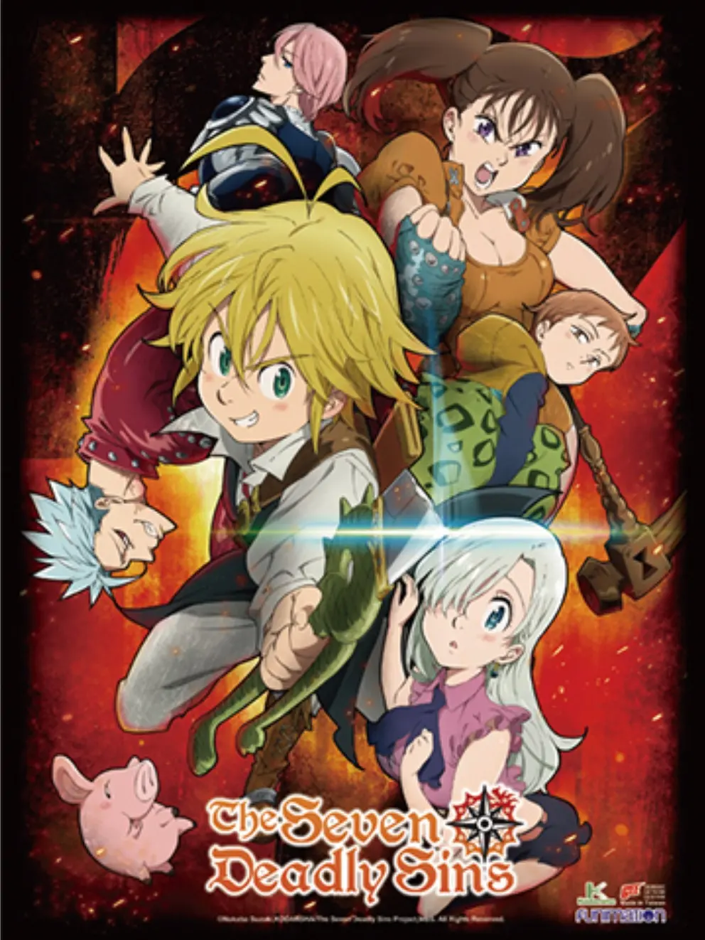 Wall Scroll 33x44" - The Seven Deadly Sins Key Art - Japanese Animation Fabric Room Hanging Scroll Decor Wall Banner