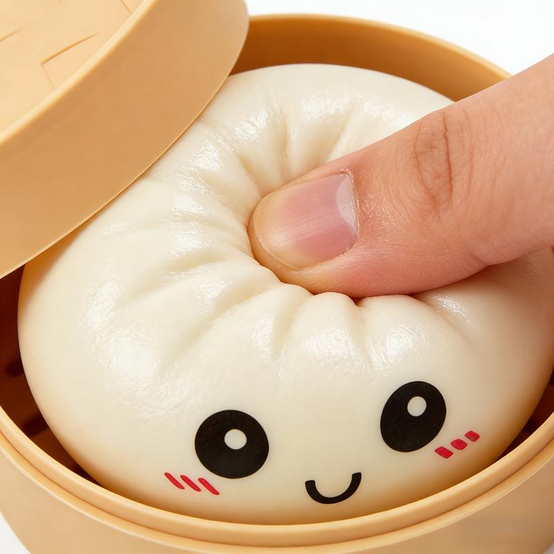 Expressive Big Dumpling Squishy - Mystery Bun Fidget Toy, Soft TPR Material, Stress Relief, Unboxing Surprise,Random Style per Pack.Valentine's Day and Easter gifts, suitable for children to exchange gifts