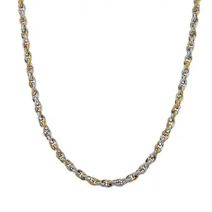 Twotone  Link Chain Necklace in ION Plated Yellow Gold and Stainless Steel 2022 Inches Christmas Gifts