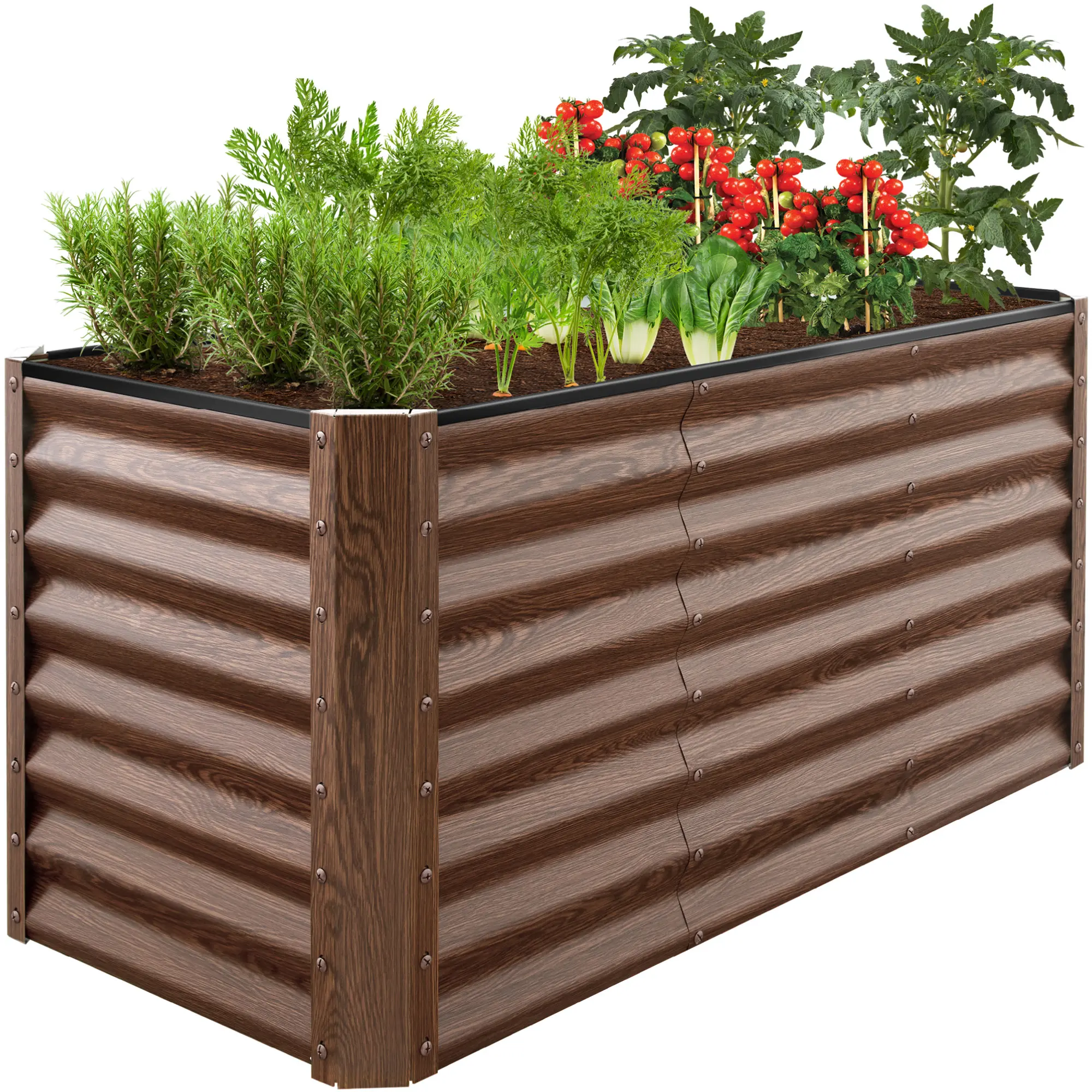 Best Choice Products 4x2x2ft Outdoor Metal Raised Garden Bed for Vegetables Flowers Herbs
