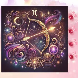 5D DIY Full Drill Round Diamond Painting - Diamond Art Kit Galaxy Sagittarius Symbol Mosaic, Canvas - DIY Decor, Home Wall Decoration, Suitable for Halloween and Christmas, Birthday and Anniversary Gifts