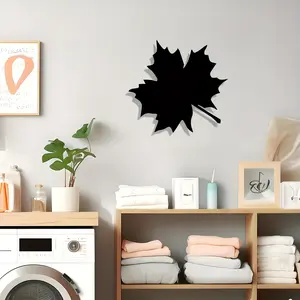 1 piece of vintage wrought iron maple leaf wall decoration - laser cut fine silhouette, black and white contrast, durable metal hanging decoration, classic interior wall art for Christmas home decoration, no need for power supply