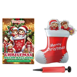 Dowmoo Christmas Balloons Balloon Standing Santa Claus Reindeer Christmas Tree Event Atmosphere Arrangement Aluminium Set Puncture Resistant Nylon Aluminum Foil Classic Shapes for Indoor Outdoor Use Tape