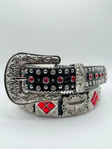 Rhinestone belt with conchos