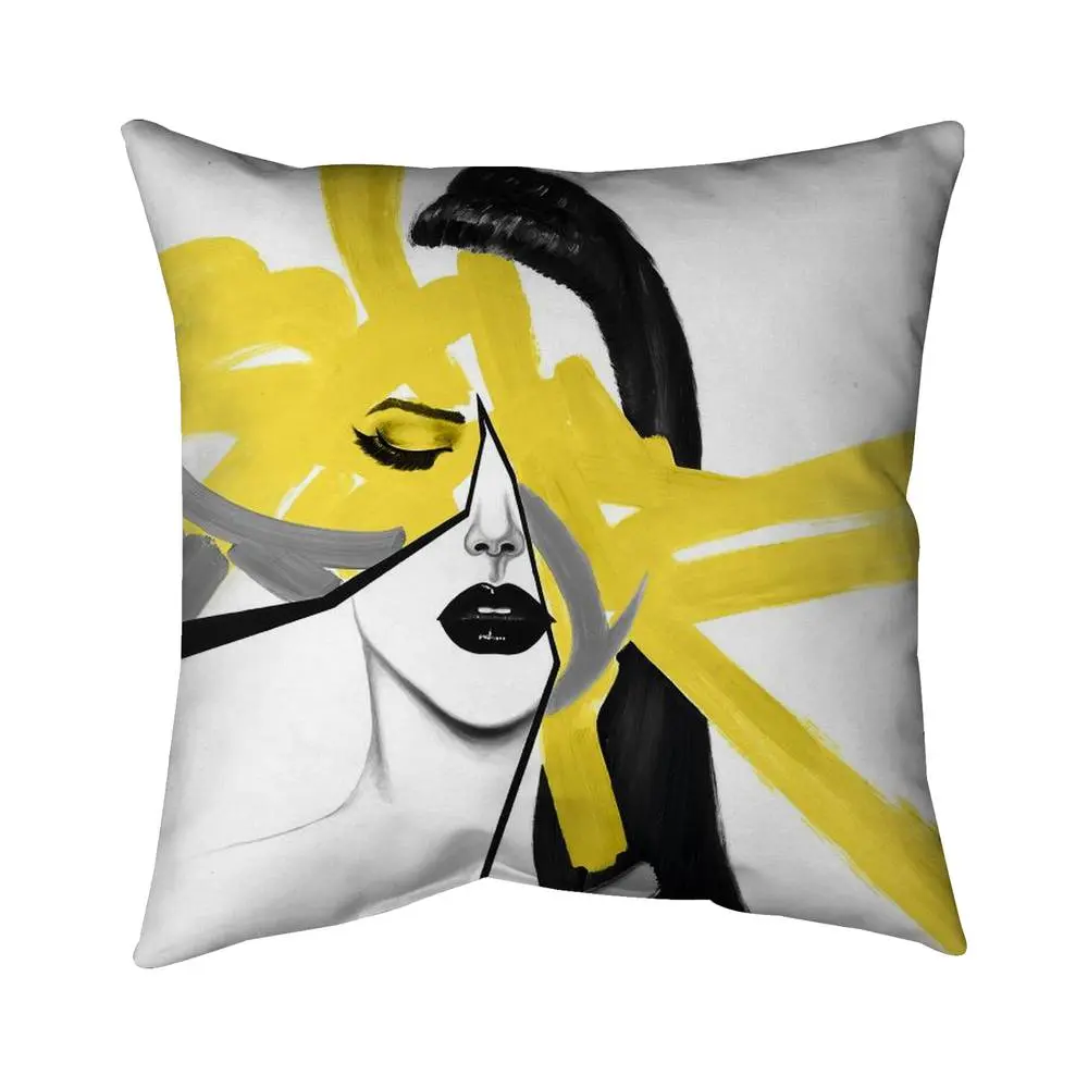 360 Stand 16x16 in. Twill Fabric Vintage Retro Vibe Abstract Print Gray Accent Pillow - Polyester Fill, 5541-1616-FI28-2, for Home Decor, Art-Inspired Standard Pillows, Vintage Charm, Abstract Art Graphic Standard Pillows