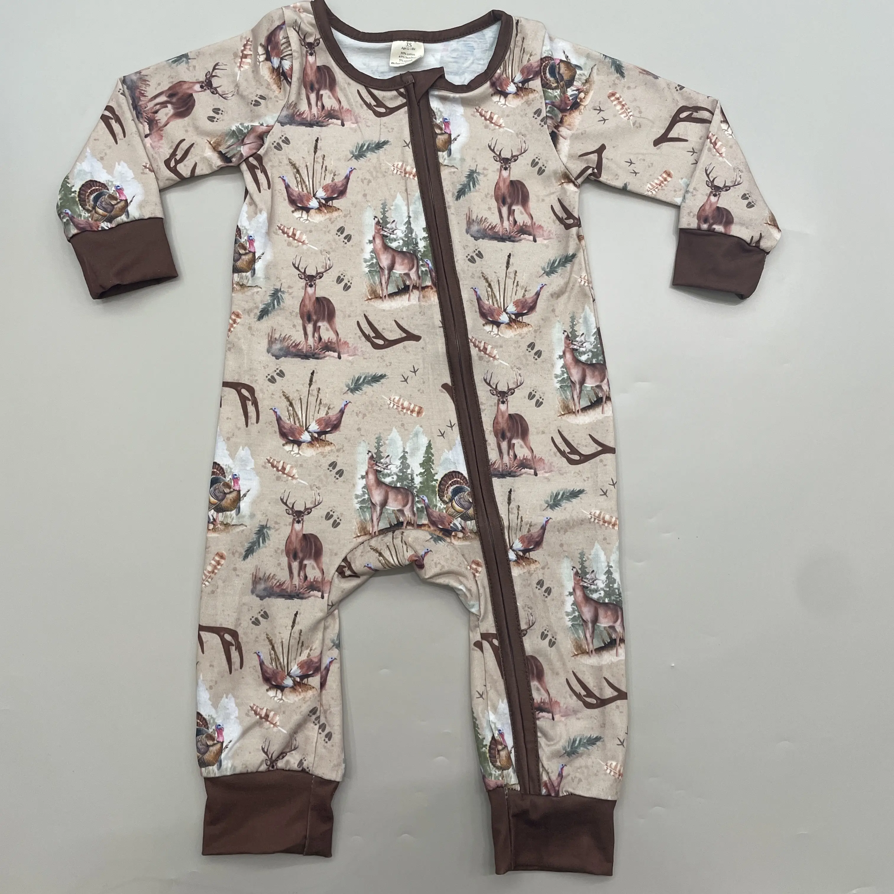 baby boy clothes deer hunting romper sleep wear newborn baby hunting zipper romper gift one-piececs baby onesie