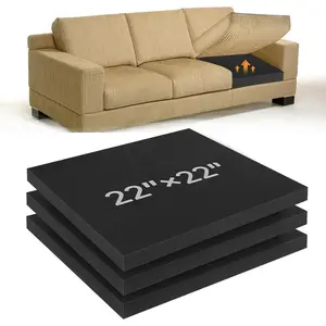 22"*22" Couch Cushion for Sagging Seat, 3-Pack 40D Square High-Density Foam Sofa Cushion Board,Couch Supporter for The,Black