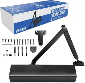Commercial Door Closer Heavy Duty (Black) - Automatic Door Closer - UL Listed Grade 1 ADA Hydraulic Door Closers Certified - FS-8400B