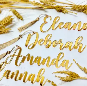 Customized Name Bookmark - ADD NAME AT CHECKOUT NOTES - Personalized Birthday Christmas Reading Gift for Her - Gold Mirror with Tassel Party Favors