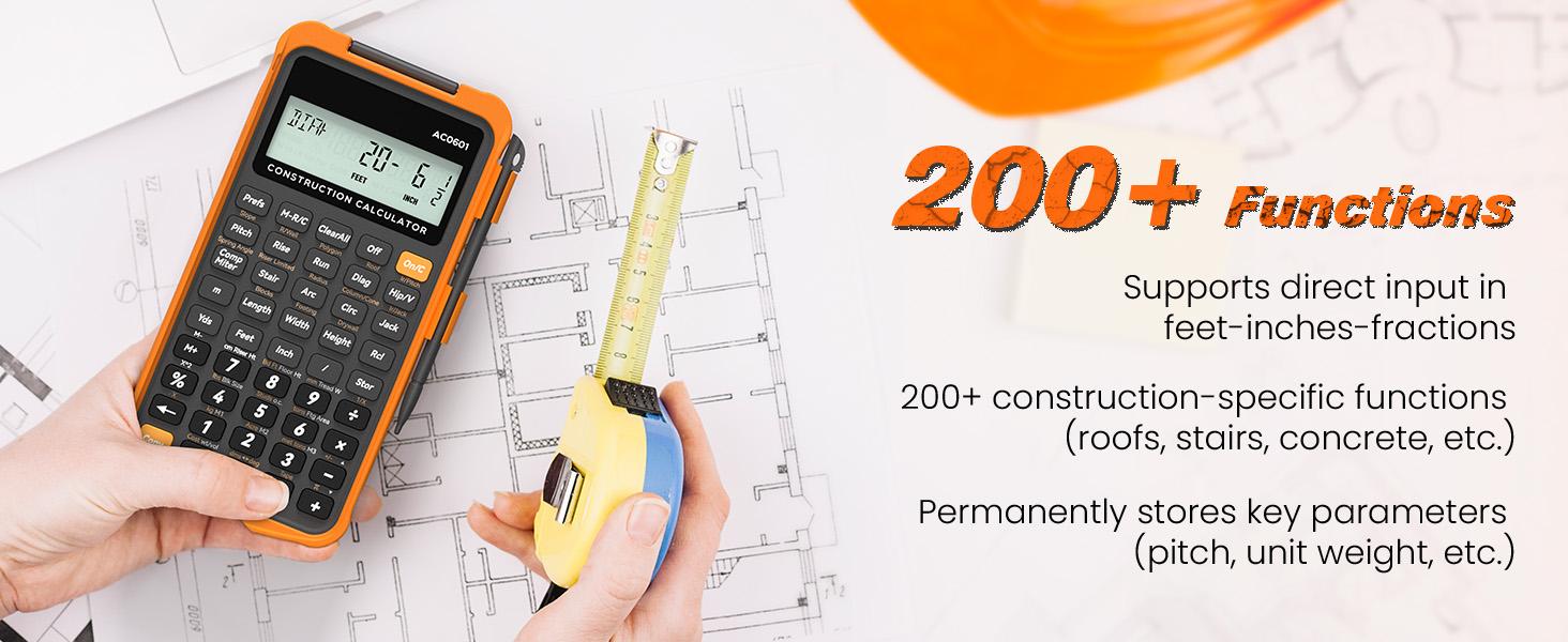 NEWYES Construction Calculator, AC0601 with Writing Tablet Industrial & Scientific Engineering Calculator for Contractor, Concrete Pocket Feet-inch-Fraction Calculators for Carpenter, Framer, Remodeler NEWYES Construction Calculator, AC0601 with Writing Tablet Industrial & Scientific Engineering Calculator for Contractor, Concrete Pocket Feet-inch-Fraction Calculators for Carpenter, Framer, Remodeler