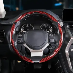 Breathable Half Wrapped Steering Wheel Cover – Sport Style Universal 14.5-15" PVC Leather Non-Slip Sweatproof Ergonomic Grip for All-Weather Driving