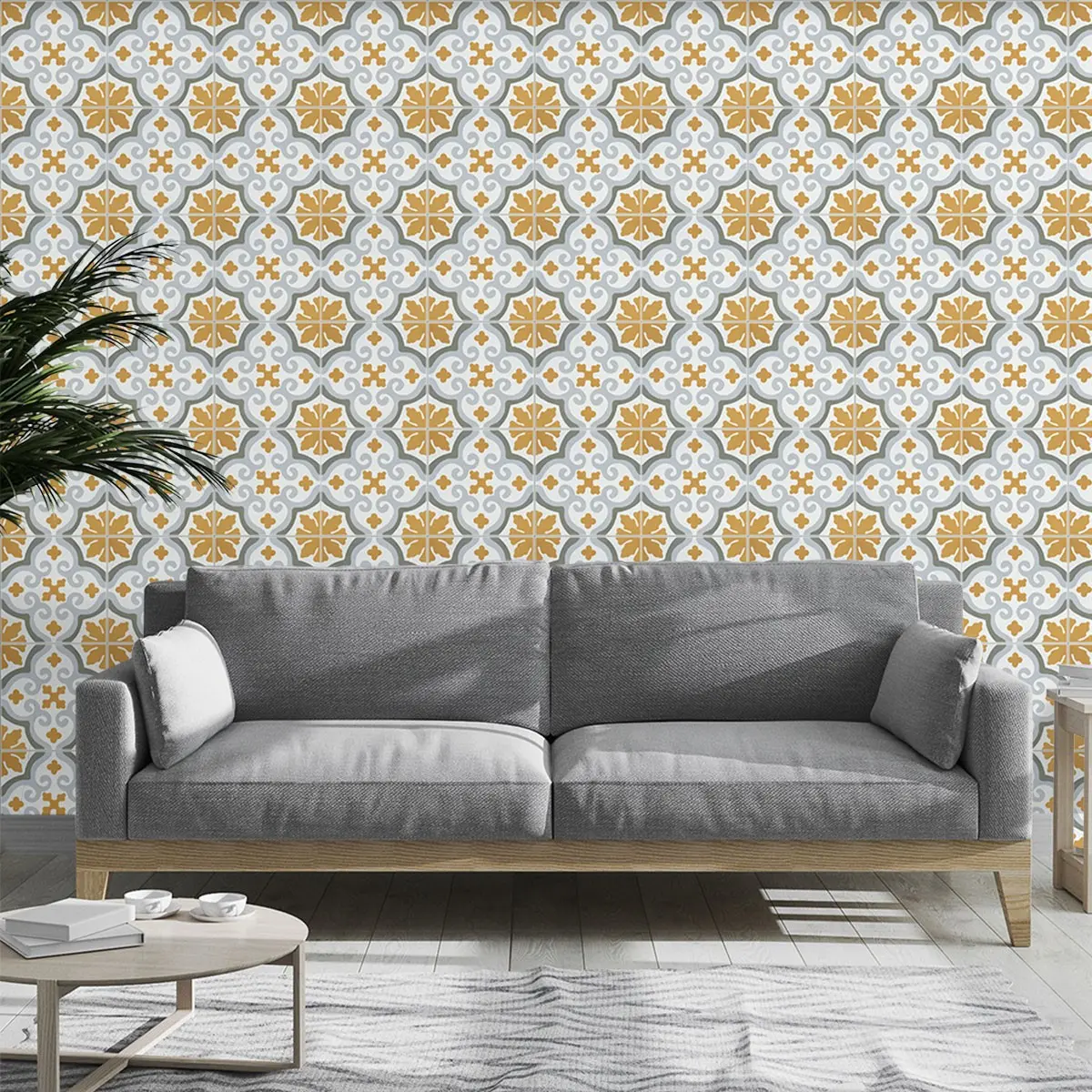 Creative Retro Geometric Pattern Wallpaper, PVC Material, Self-Adhesive, Moisture-Proof, Ideal for Living Room, Kitchen, Bedroom Decor