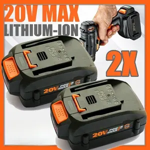 High efficiency 2pack For WORX 20V MAX Extend Lithium Battery 20 Volt WA3520 WA3525 WA3575 WG1