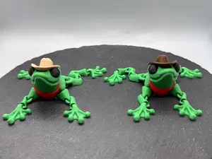 3D Printed Cowboy Frog Fidget - Unique Gift Idea, Fun Decoration, Perfect for Stress Relief and Fun