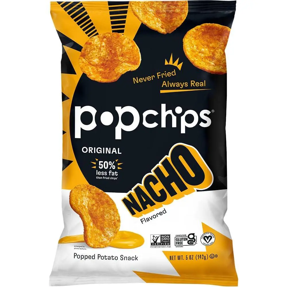 Popchips Popped Potato Chips NACHO CHEESE 5oz 12ct