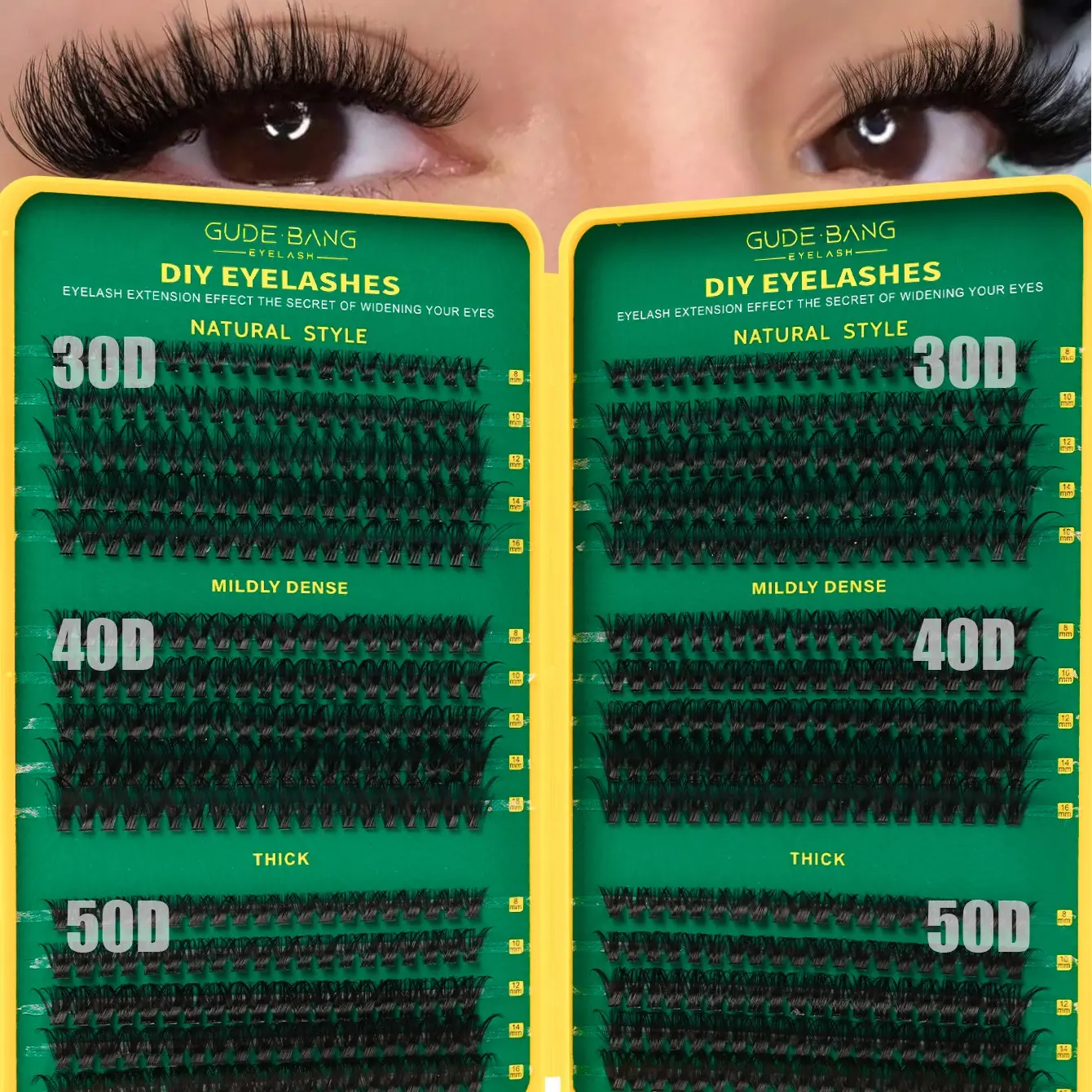 600Pieces 8-16mm Dense Eyelash Clusters, Diy Lash Clusters, Eyelash Extension Set, Eyelash Box 30D+40D+50D DD, Curled Cluster Eyelashes Extension, Natural Eyelash Extensions, Suitable For Beginners, Individual Lashes, False Eyelashes
