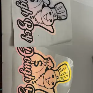 Double layer Dough Boy 5x5 Mirror Vinyl Sticker - Fun Design for Any Surface