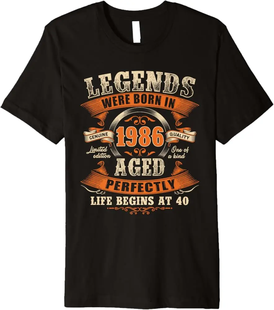 Vintage 1986 Legend 40Th Birthday Gifts Men 40 Years Old Premium T-Shirt