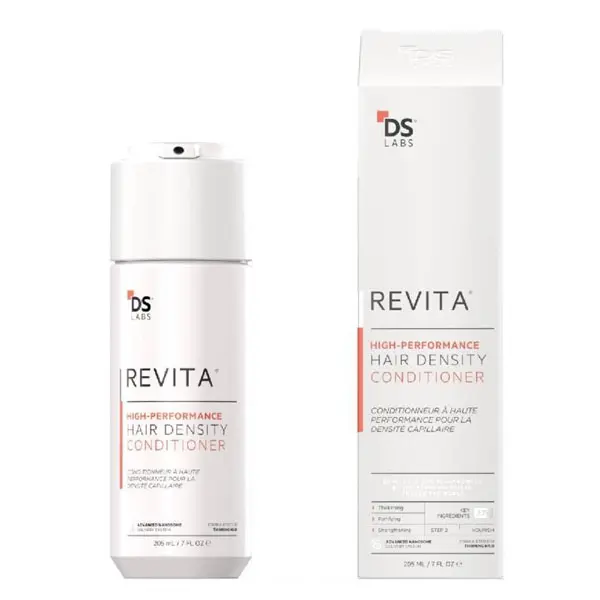 DS Labs Revita Hair Density Conditioner for Fine & Thinning Hair, 205 mL | Powered by turmeric, caffeine & ginseng to nourish the scalp and leave hair feeling stronger and looking fuller.