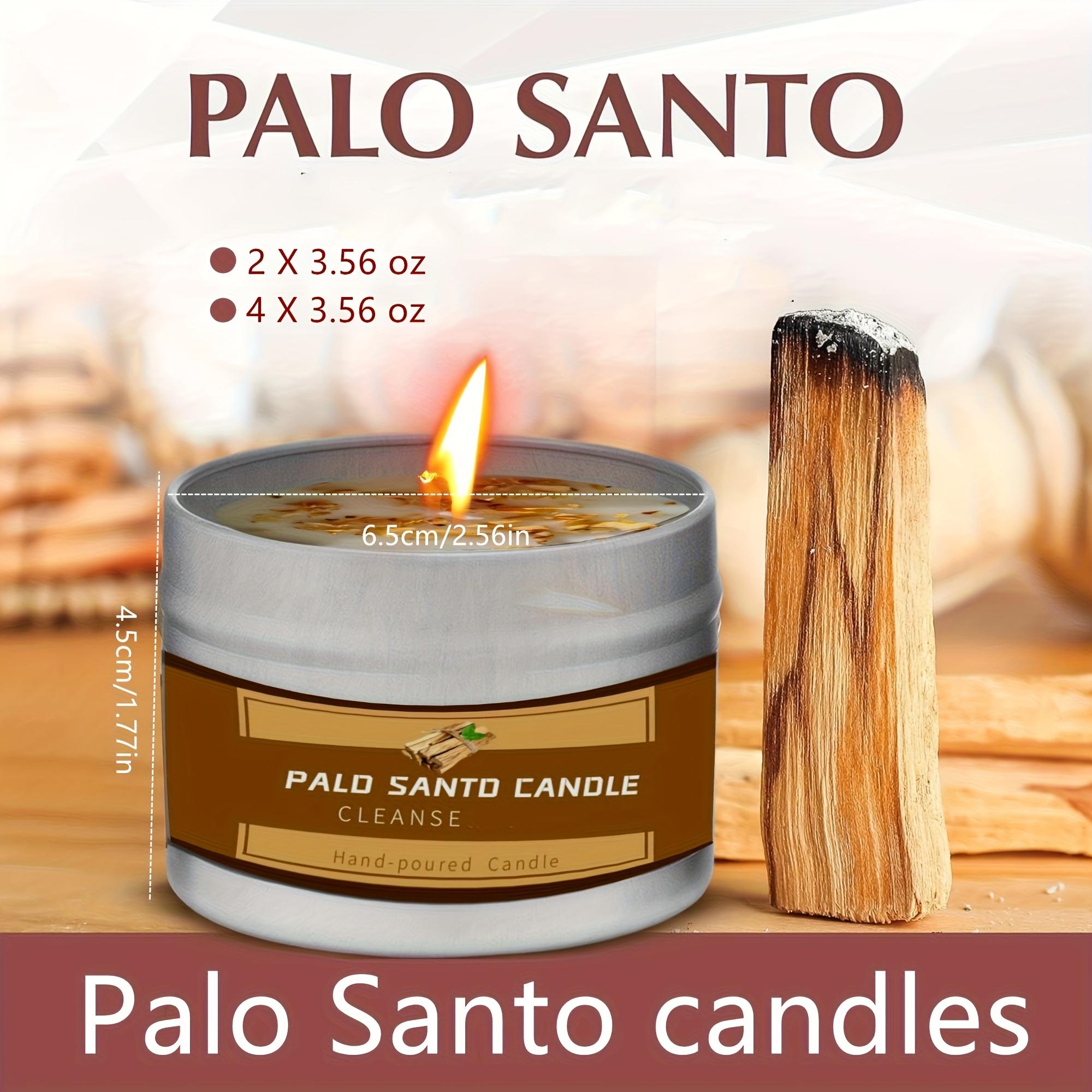 Sage & Palo Santo Purifying Aromatherapy Candle 2/4 Pack 3oz Soy Wax Tin Candle 24-Hour Long Burn Home Purification Meditation Housewarming Gift， decor