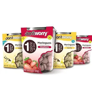 Don't Worry Keto Friendly Meringue Cookies - Strawberry & Vanilla Cookies, 4 Calorie Meringue Cookies, Low Carb Snacks, Healthy Protein Snacks - 4 Pack