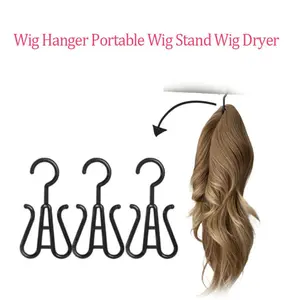 10 Pcs Wig Hanger Portable Wig Stand Wig Dryer Display Rack Heatless Styling Save Space Hair Wig Tool Black Storage Hooks For Professional Salon Or Daily Use Keep Wig in Shape Display Holder Tool Organizer for Multiple Wigs