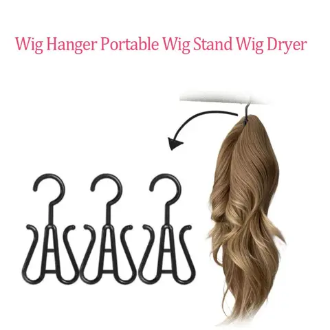 Wig Hanger 10 Pcs Portable Space-Saving Display Rack, Smooth Plastic Wig Protector Storage Hooks for Heatless Styling & Drying, Professional Salon & Daily Use to Keep Wigs in Shape