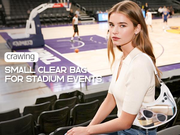 Clear Bag for Stadium Events, Clear Shoulder Bag for Stadium Approved with Wallet, for Concerts Sports Events