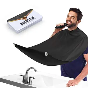 Beard Bib Apron for Men, Father'S Day Gift Beard Trimming Catcher Bib for Shaving & Hair Clippings, Waterproof Non-Stick Hair Catcher Grooming Cloth with 2 Suction Cups Showvigor